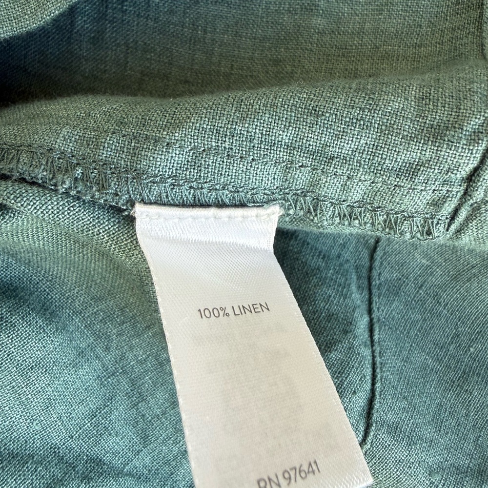 J Jill linen peacock colored maxi dress with pleated finish front & back. Size m - Picture 8 of 8